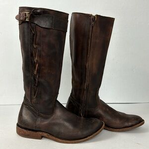 Bed Stu Cobbler Series Endless Tall Riding Boots Brown Leather Sz 6.5